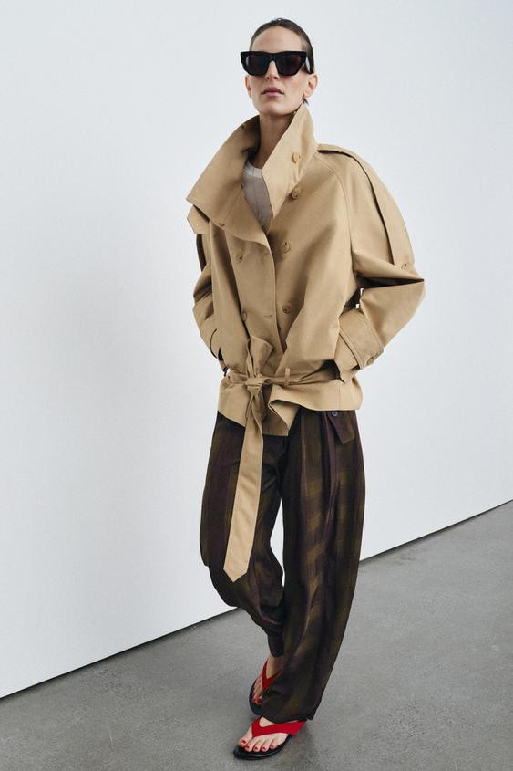 SHORT HIGH NECK TRENCH COAT ZW COLLECTION | Zara US