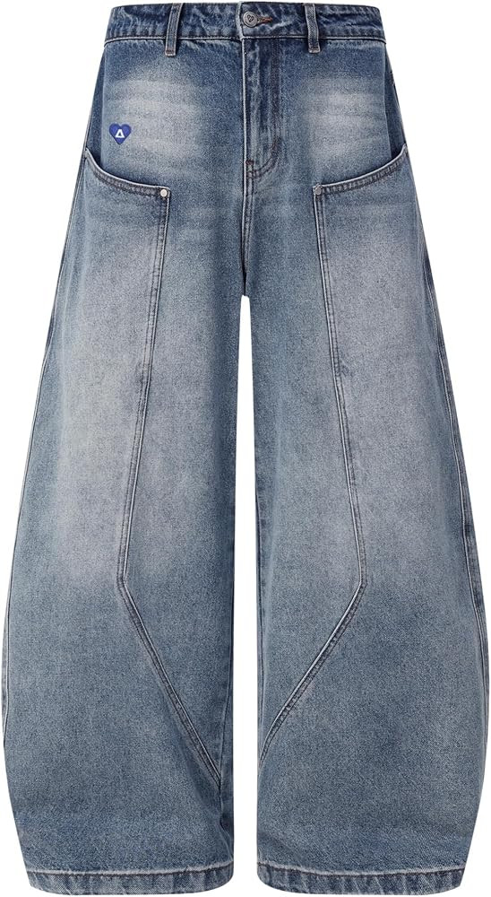 Aelfric Eden Seam Panel Baggy Barrel Jeans Wide Leg Denim Pants Women Men Loose Fit Vintage Stree... | Amazon (US)