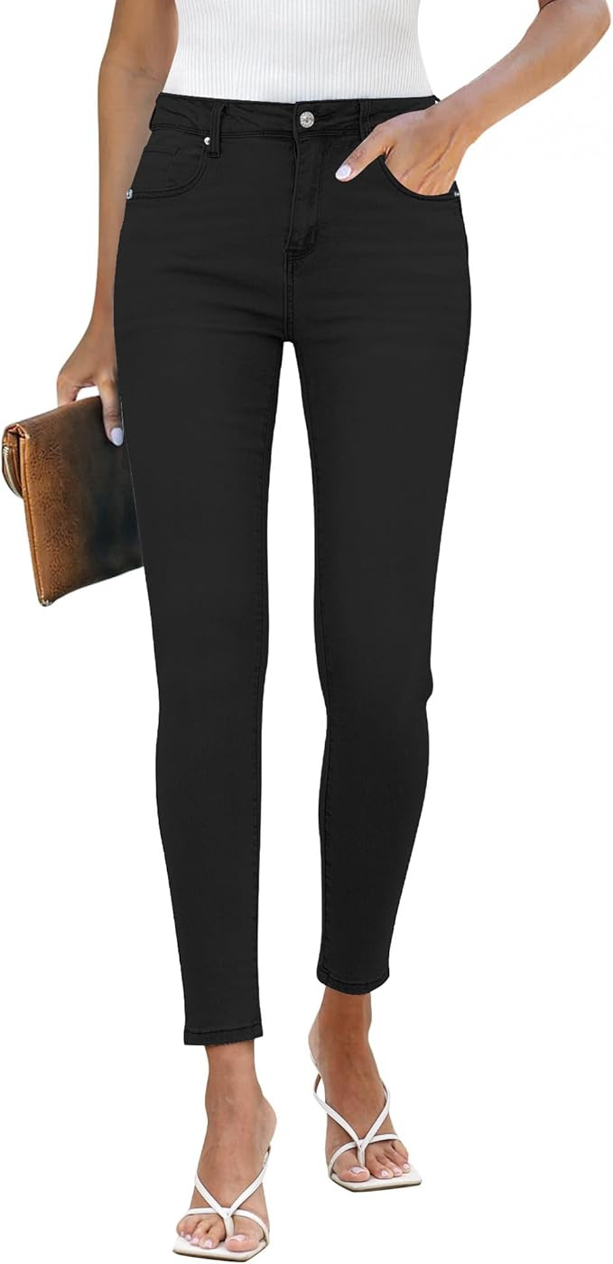 LookbookStore Skinny Jeans for Women Trendy High Waist Slim Fit Comfort Jeggings Jeans Stretchy D... | Amazon (US)