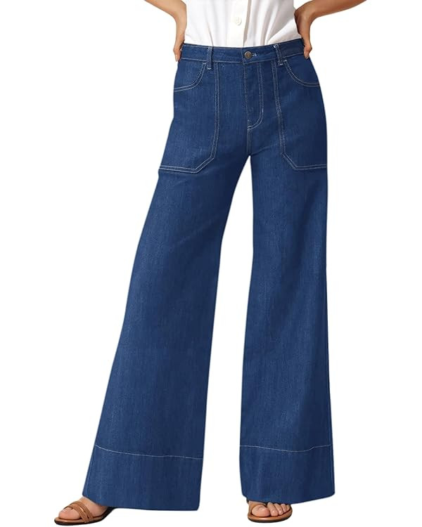Cicy Bell Womens Wide Leg Jeans Baggy Casual High Waisted Boyfriend Loose Denim Pants with Pocket... | Amazon (US)