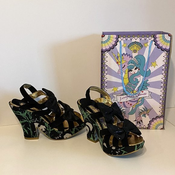 Irregular Choice 'Squiggly Diggly' Bamboo print platform sandles | Poshmark