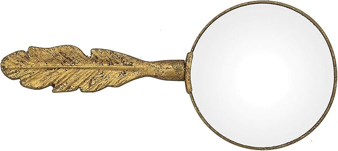 Creative Co-Op Pewter Feather Shaped Handle Magnifying Glass, Gold, 6 Piece | Amazon (US)