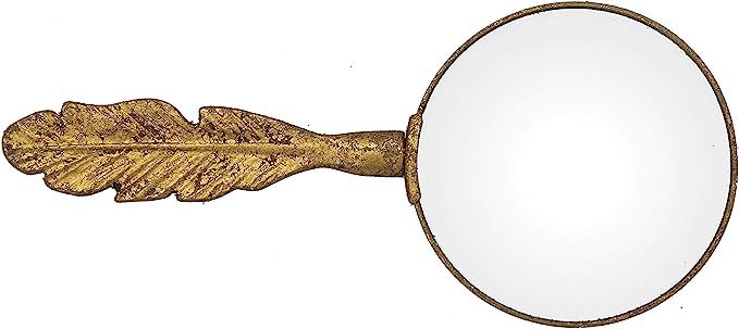 Creative Co-Op Pewter Feather Shaped Handle Magnifying Glass, Gold, 6 Piece | Amazon (US)