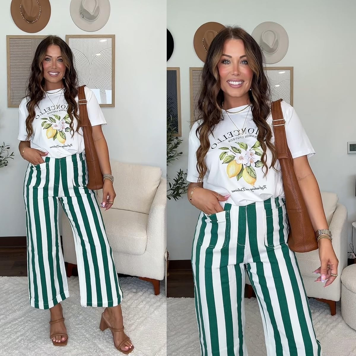 A little limoncello moment 🍋💚 This graphic tee + striped green jeans combo is giving fun summer outfit energy — paired with brown heels to dress it up just enough ✨ Linked everything! 


#LTKStyle #SummerOutfit #OOTD #GraphicTee #CasualStyle #LTKFinds

#LTKgrwm #LTKmomlife #LTKootd