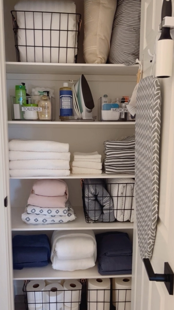Linen closet organization! I aim to keep only 2 sets of sheets per bed and 2-3 towels per person  

#LTKfindsunder50 #LTKhome