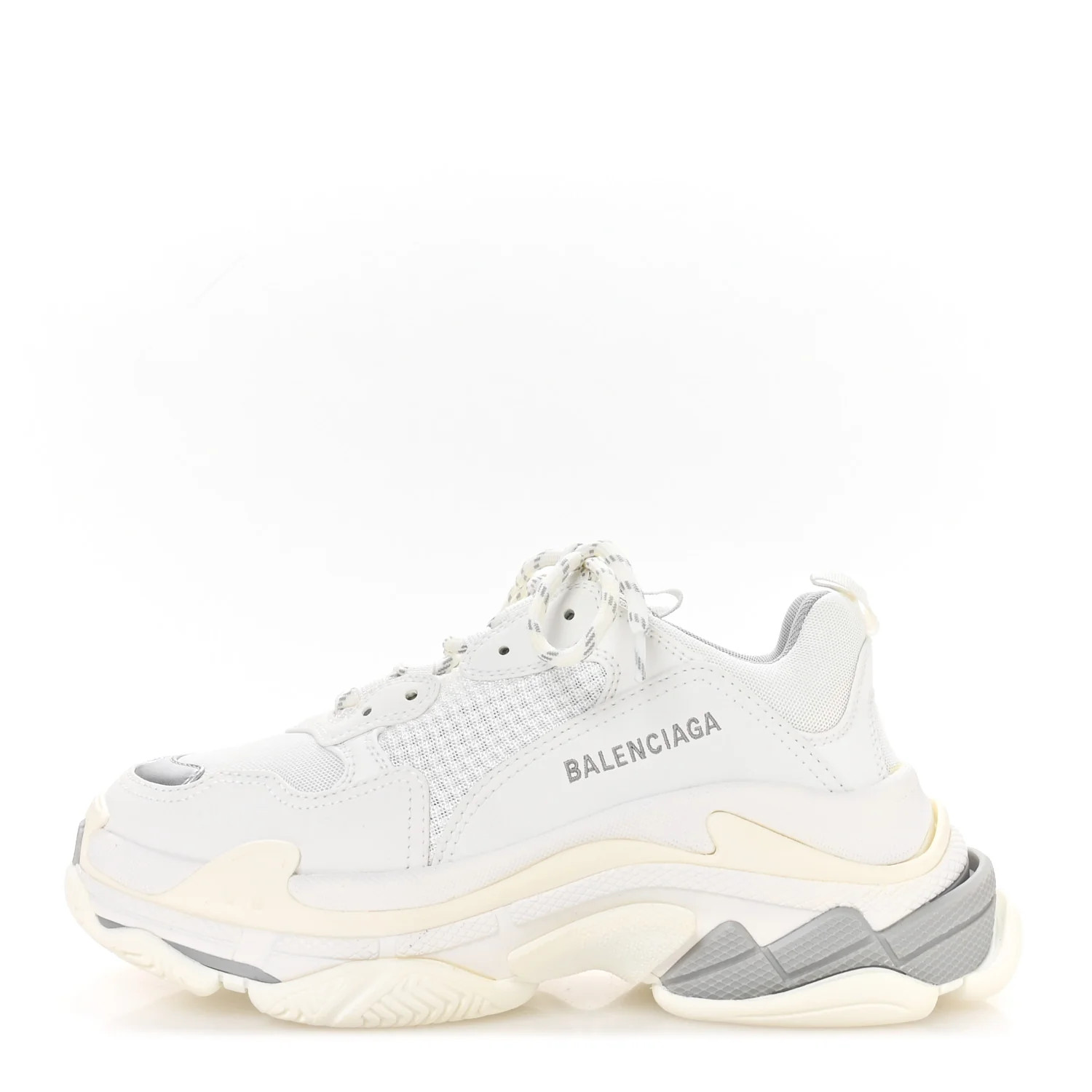 Fabric Mesh Bi-Color Womens Triple S Sneakers 40 White Metal Grey | FASHIONPHILE (US)