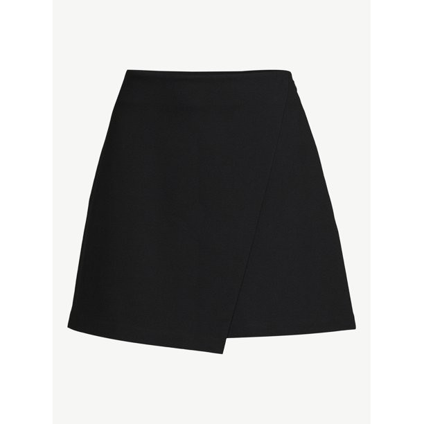 Scoop Women's Fold Over Ponte Mini Skirt, Sizes XS-XXL | Walmart (US)