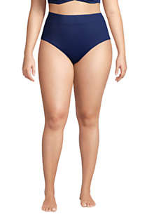 Women's Plus Size Chlorine Resistant Tummy Control High Waisted Bikini Bottoms | Lands' End (US)