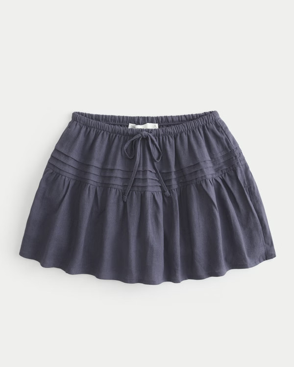 Linen-Blend Mini Skort | Hollister (US)