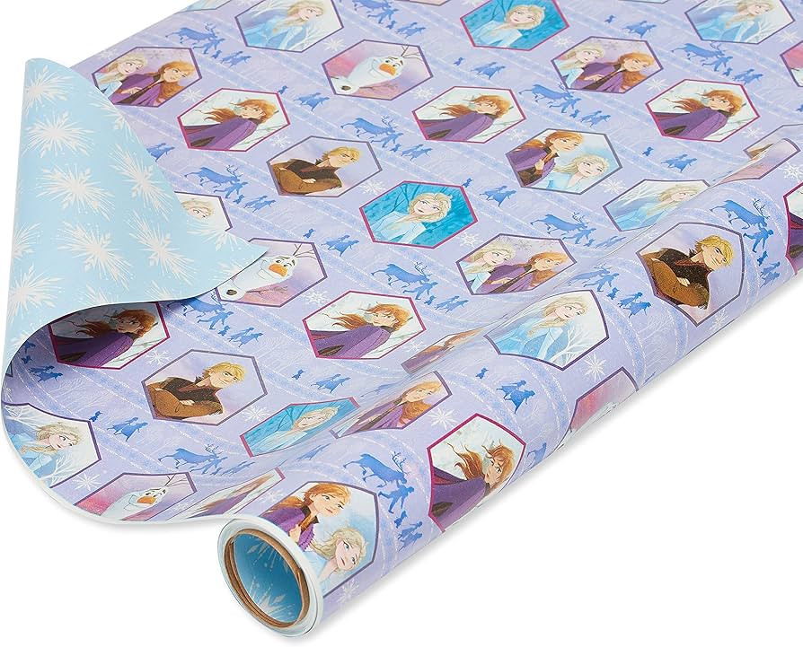 American Greetings Disney Frozen Wrapping Paper Roll for Christmas, Birthdays, or Any Occasion, E... | Amazon (US)