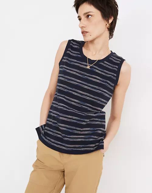 Striped Crewneck Muscle Tank | Madewell