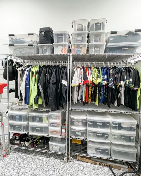 This client can just ride off into the sunset now that his biking equipment is so well organized! Sports enthusiasts of all kinds love to get new gear and if systems aren't in place to accommodate... chaos happens. These systems don't have to be fancy but they do need to have structure and intent so what is needed can be found easily and also returned to its home after use.

 

We use these chrome shelving units on casters for all sorts of organizing projects and they were perfect here to create this biking storage zone that now holds all the things!