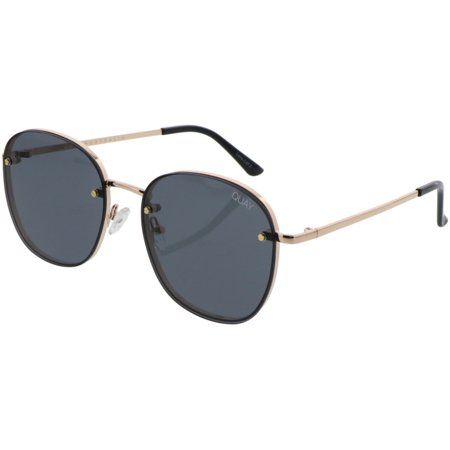Quay Women s Jezabell Rimless QW-000649-GLD/SMK Gold Round Sunglasses | Walmart (US)
