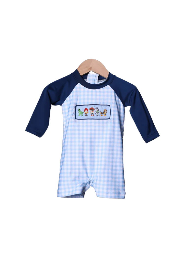 Hand Smocked Cowboy And Friends Rash Gaurd | The Smocked Flamingo