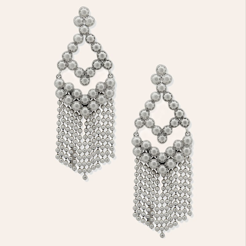 Lainey Wilson Silver Teardrop Fringe Earrings | Cavender's