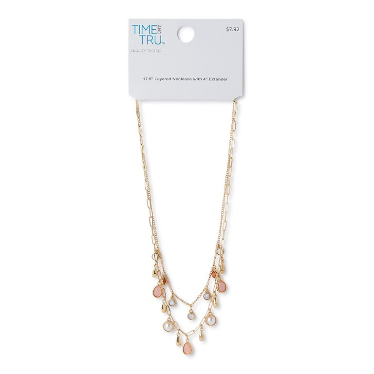 Time And Tru Layer Charm Necklace | Walmart (US)