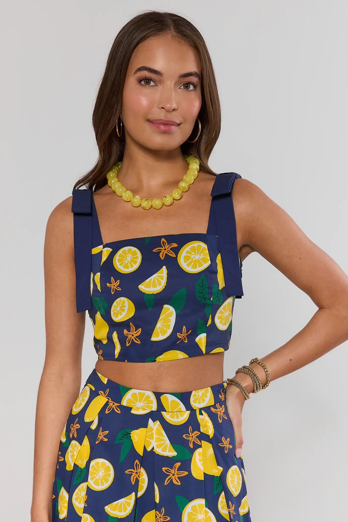 Navy Lemon Print Tank Top | Avara