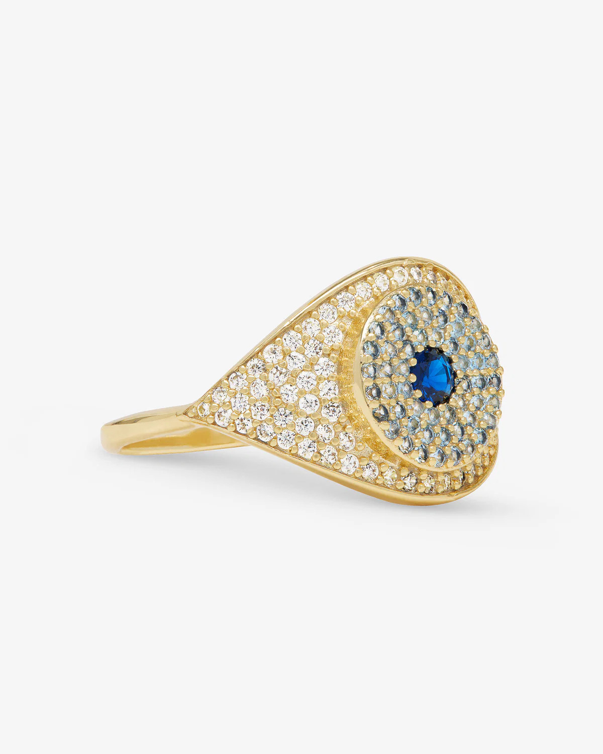 Blue Evil Eye Ring - Gold|White Diamondettes | Melinda Maria Jewelry