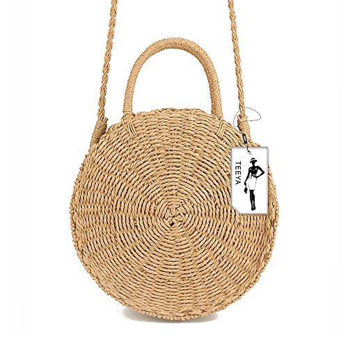 Straw Crossbody Bag Women Weave Shoulder Bag Round Summer Beach Purse and Handbags | Amazon (US)