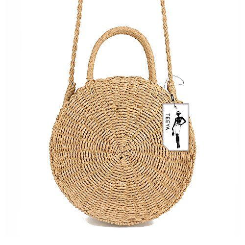 Straw Crossbody Bag Women Weave Shoulder Bag Round Summer Beach Purse and Handbags | Amazon (US)