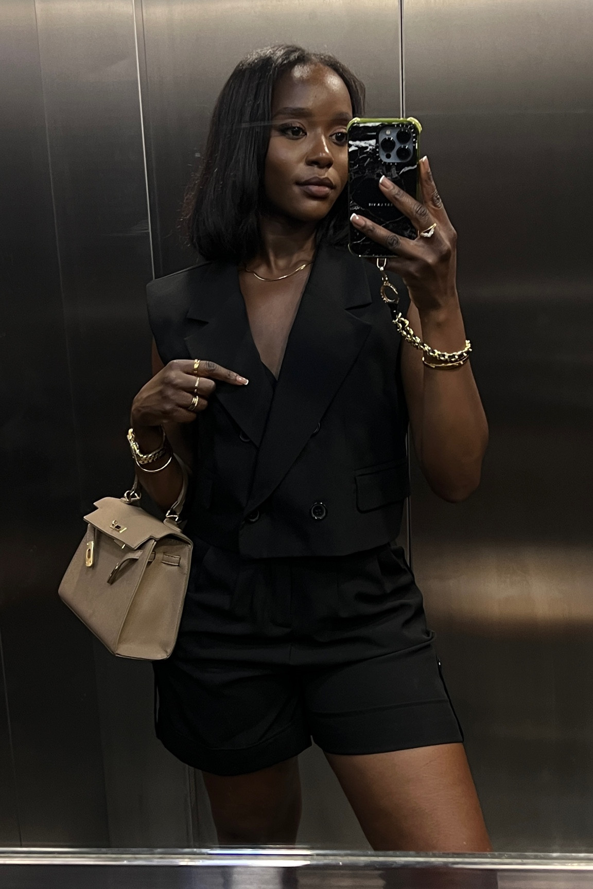 Women’s waistcoat, women’s vest, black waistcoat, black shorts, tailored shorts, black tailored shorts, Hermes birkin, leather bag, gold jewellery, chunky gold jewellery, minimal outfit, neutral outfit, Monki, Casetify, Boden, Anthropologie, Reformation, Abercrombie & Fitch

#LTKeurope #LTKSeasonal #LTKstyletip