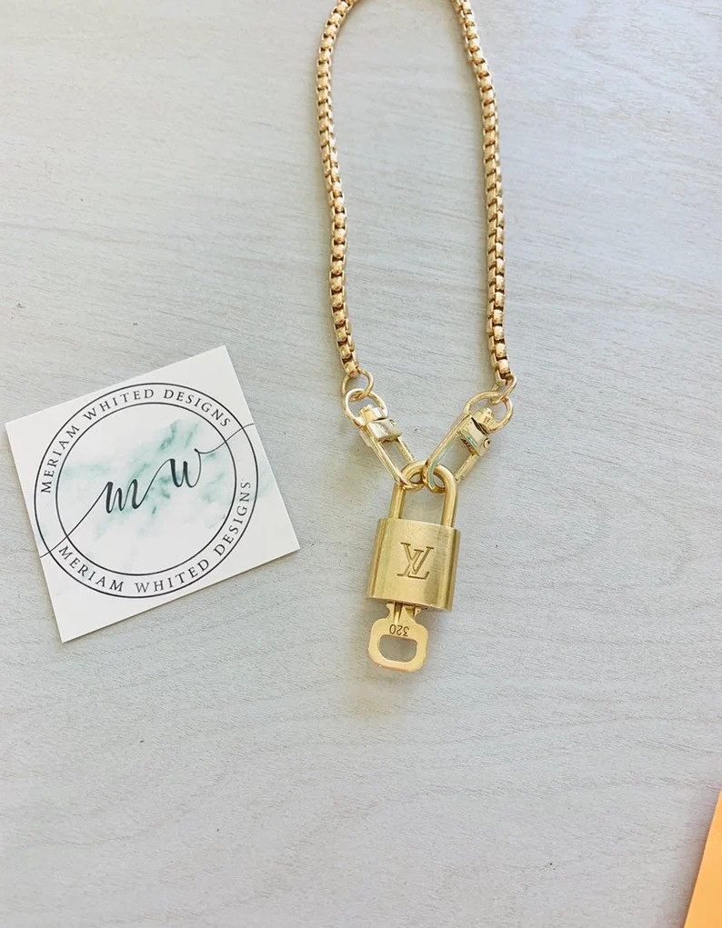 24” Rolo chain with repurposed authentic vintage LV lock and key | Etsy (US)