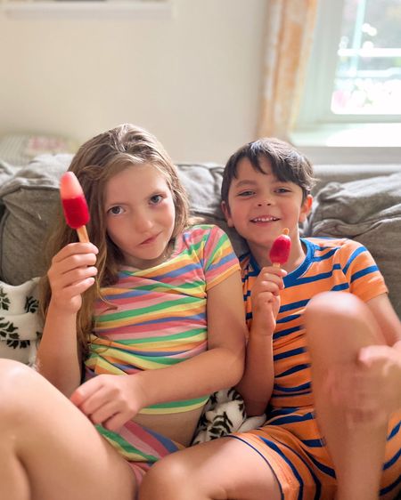 Summer staples: striped pajamas & popsicles 🌈☀️ 

#LTKkids #LTKunder50 #LTKfamily