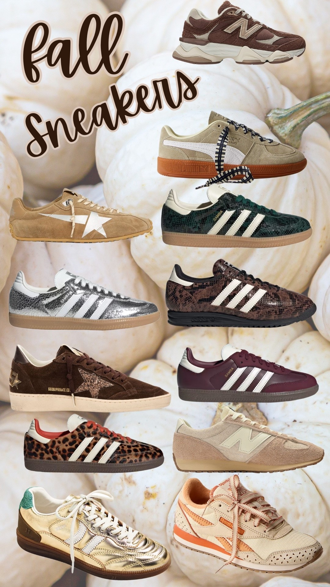 Fall Sneaker ideas! #fallsneakers #fallshoes #suedesneakers #newbalance #adidas #goldengoose #samba 

#LTKShoeCrush #LTKStyleTip #LTKSeasonal