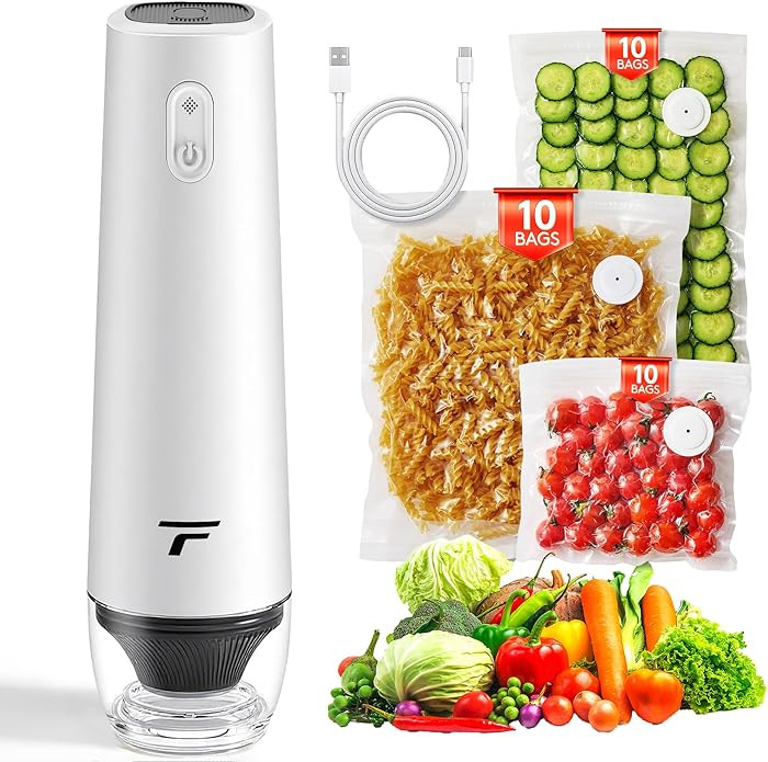 Vacuum sealer for food, Chef’s Design to Preserve Freshness, Compact Handheld Vacuum Sealer wit... | Amazon (US)