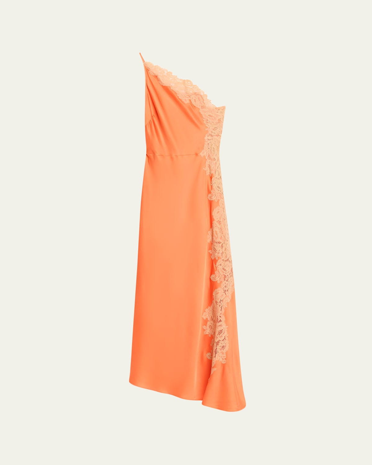 Lou Lace-Embroidered One-Shoulder Slip Dress | Bergdorf Goodman