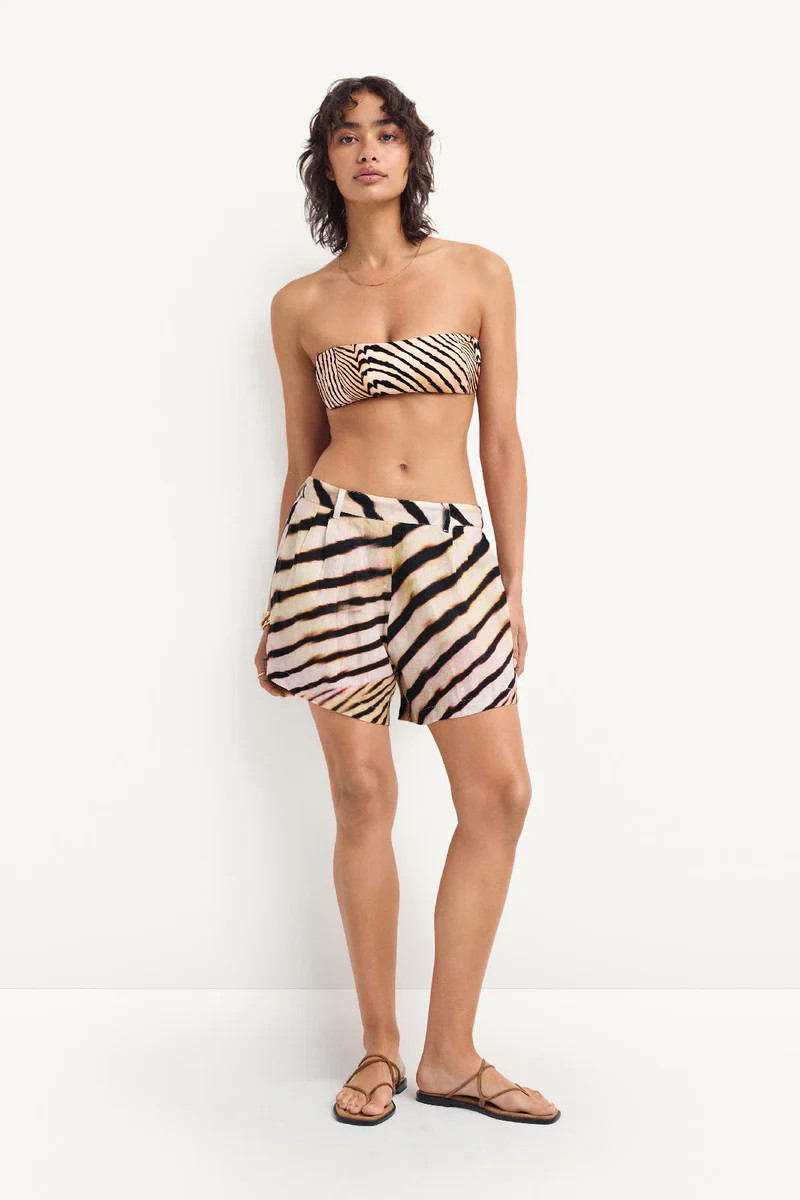 Vitamin A The Getaway Short Shell Stripe Linen | Vitamin A