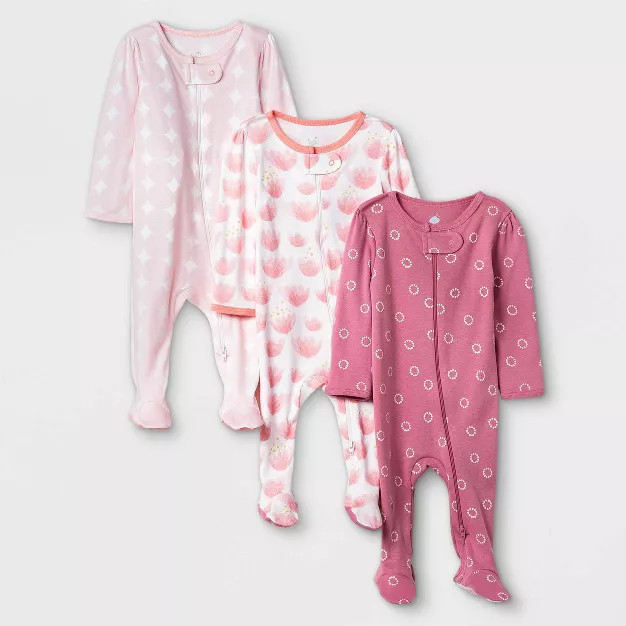 Baby Girls' Tie-Dye Sleep N' Play - Cloud Island™ Pink/Coral | Target