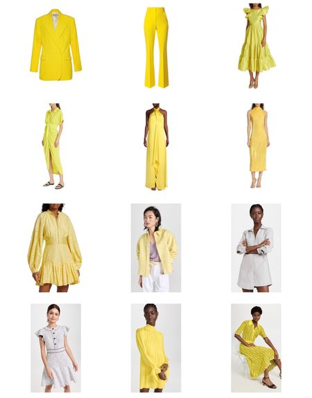 yellow dresses. yellow pantsuit. yellow blazer.  

#LTKbeauty #LTKworkwear