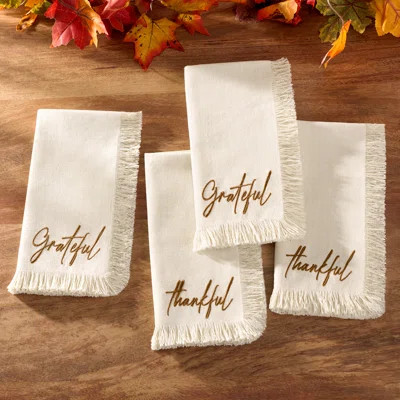 Fringed Harvest Sentiment Napkins | Wayfair North America