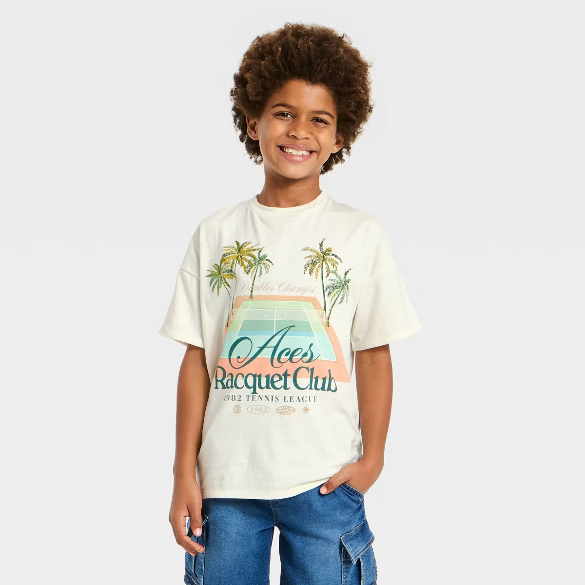 Grayson Threads Kids Boys' Short Sleeve Oversized T-Shirt - Off-White | Target
