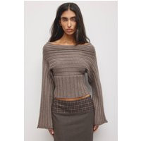 Kotn Women's Elina Convertible Sweater in Dark Taupe Mix, Size XS | Kotn