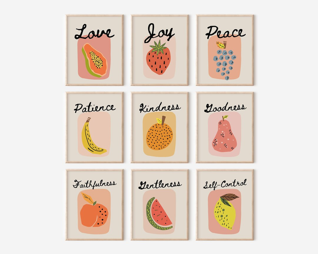 Fruit of the Spirit Art Prints Christian Wall Art Scripture Posters Bible Art Prints God Art Frui... | Etsy (CAD)