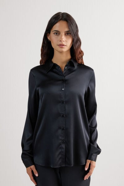 Intimissimi Silk Shirt Woman Black Size S | Intimissimi (US)