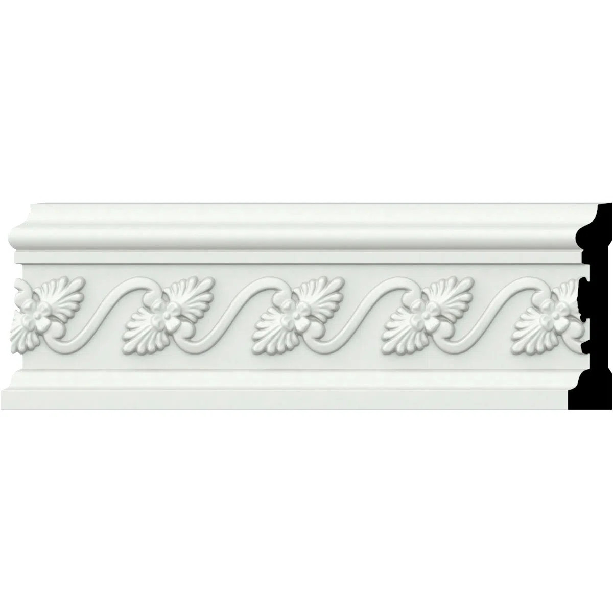 Endurathane Diane Leaf & Ribbon Chair Rail, 3 1/2"H x 3/4"P x 94 1/2"L, (2 1/4"Repeat), Factory P... | Wayfair North America