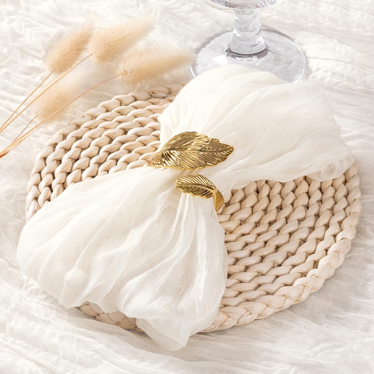 Socomi Ivory White Cheesecloth Napkins Summer Cheese Cloths Gauze Set of 10 Boho Washable Dinner ... | Amazon (US)