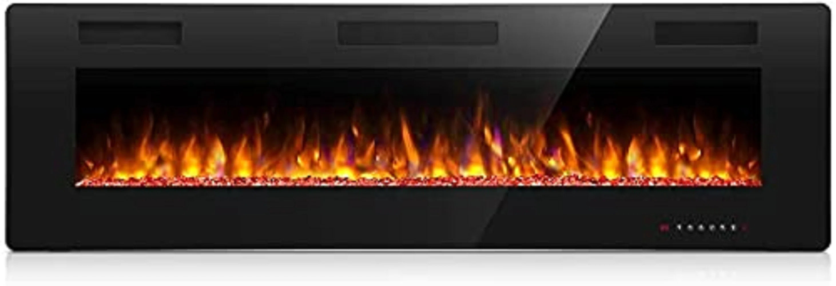 Recessed & Wall Mounted Electric Fireplace, Remote Control w/ Timer, Adjustable Flame Colour & Sp... | Wayfair North America