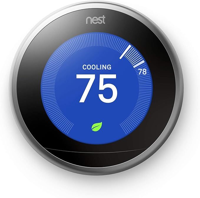 Google, T3007ES, Nest Learning Thermostat, 3rd Gen, Smart Thermostat, Stainless Steel, Works With... | Amazon (US)