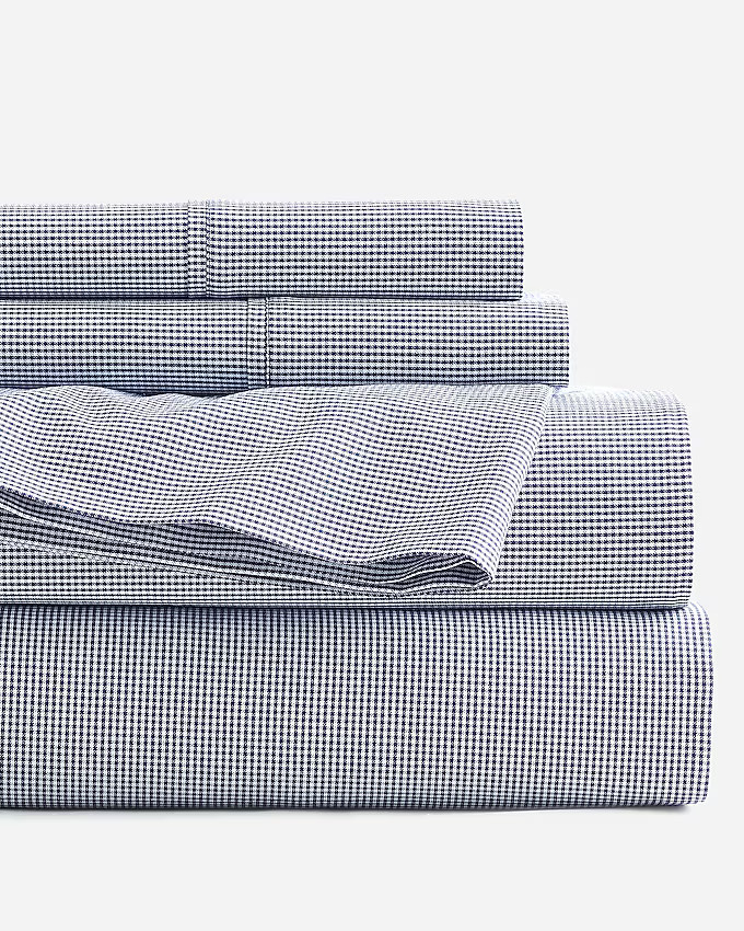 Full/queen sheet set in heritage microgingham | J. Crew US