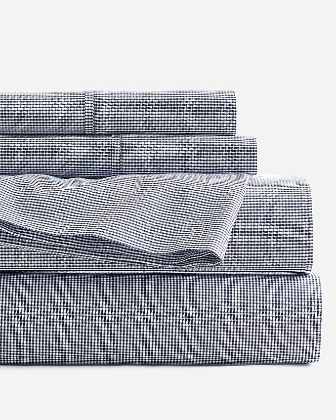 Full/queen sheet set in heritage microgingham | J.Crew US