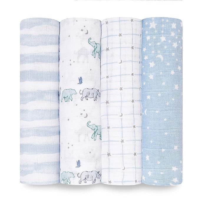 aden + anais Swaddle Blanket, 100% Organic Cotton Muslin Blankets for Girls & Boys, Baby Receivin... | Amazon (US)