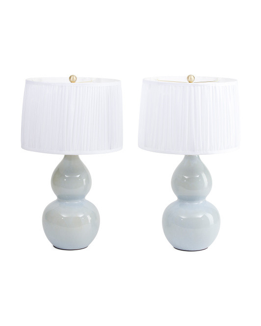2pk Double Gourd Ceramic Table Lamps | TJ Maxx