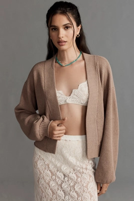 The Livvy Waffle Knit Cardigan by Flat White | Anthropologie (US)