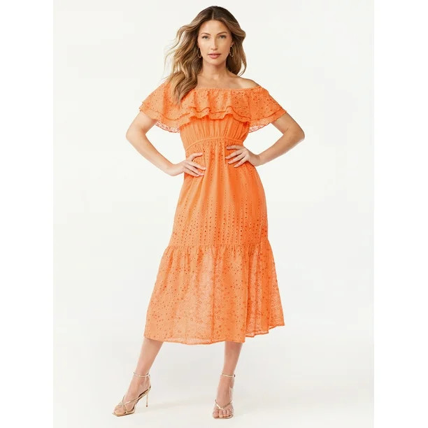 Sofia Jeans Women's Convertible Eyelet Dress | Walmart (US)