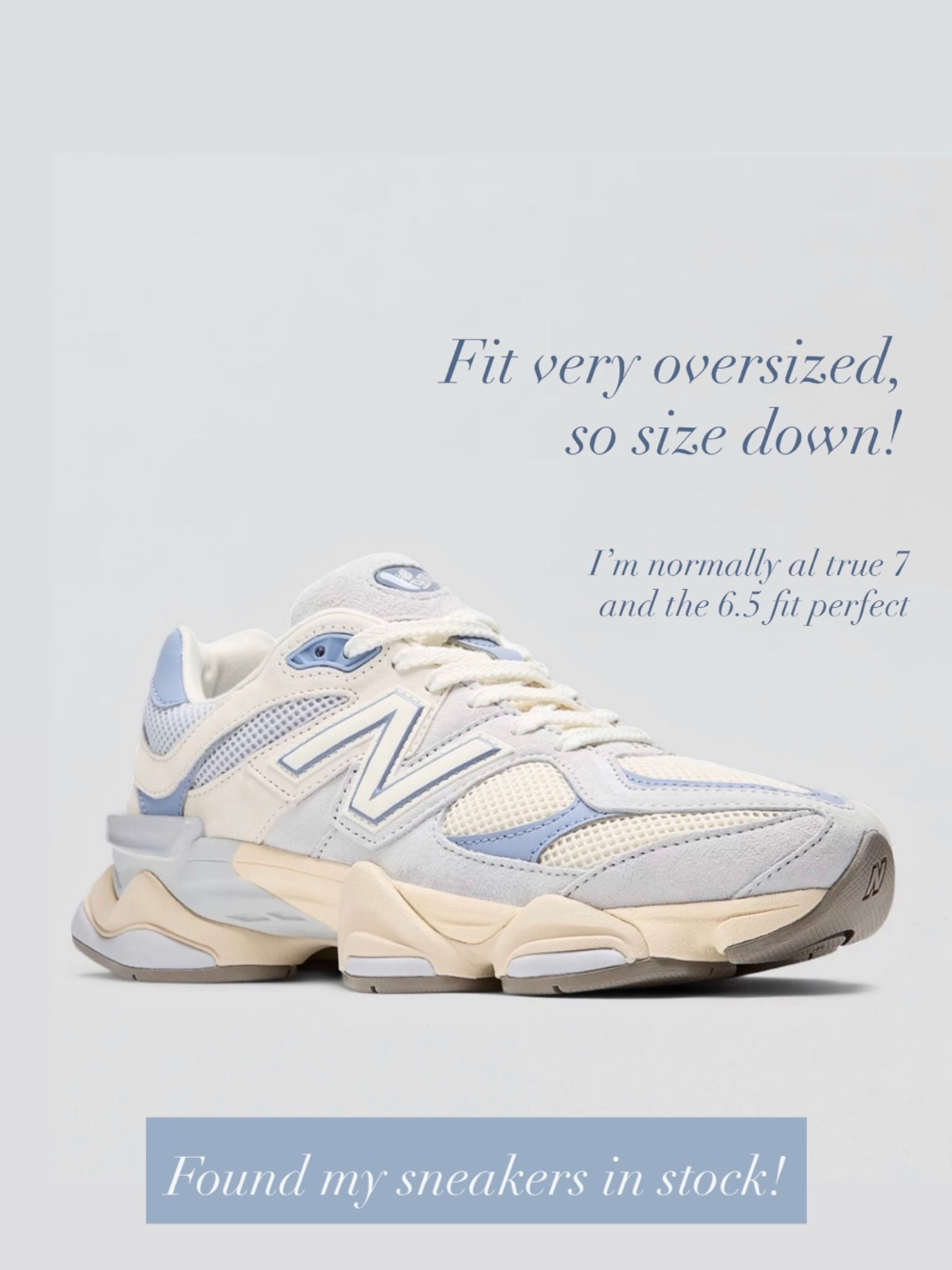 New Balance 9060 sneakers: run bug size down

#LTKfitnessgoals #LTKActive #LTKdayinmylife