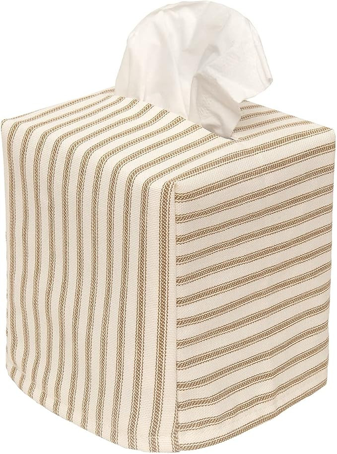Tissue Box Cover Tissue Holder Tissue Dispenser Square Cube - Soft Fabric Cover Slips Over Facial... | Amazon (US)